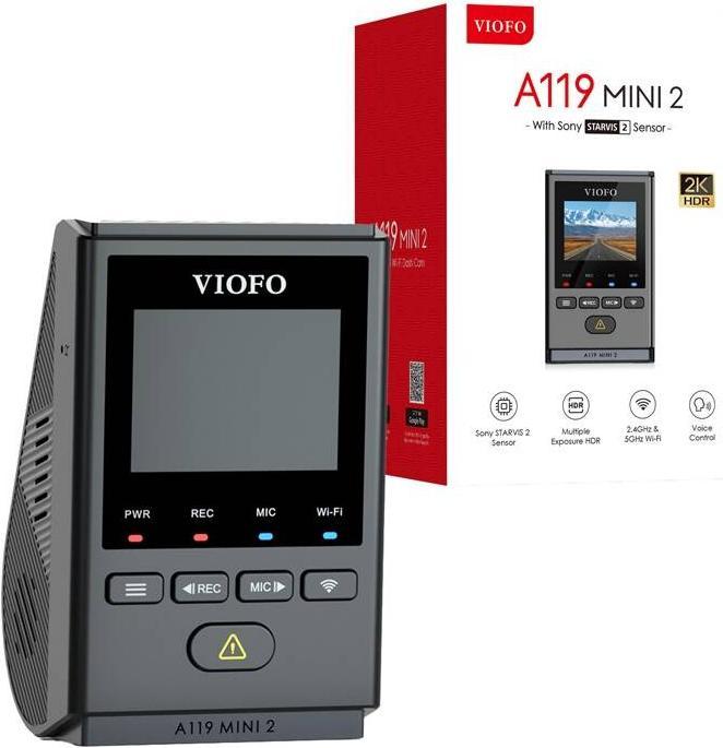 Immagine prodotto Viofo A119 Mini 2 (WiFi, Ricevitore GPS, Visione notturna, QHD)
