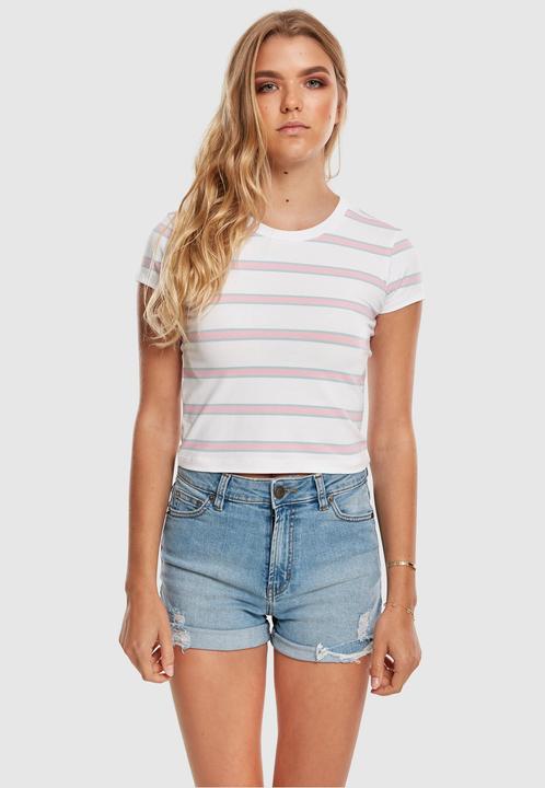 Actual product image Urban Classics Ladies Stripe Cropped Tee (S)