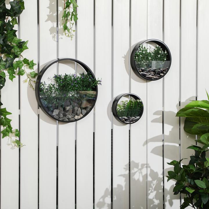 Immagine prodotto Outsunny Set di vasi da fiori da parete (30.50 cm)