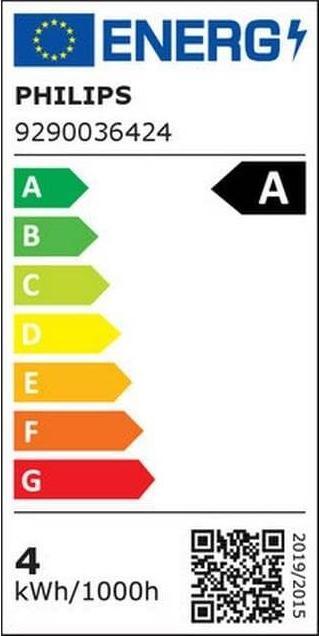 Energie-Label Philips LED Classic (E27, 4 W, 840 lm, 1 x, A)
