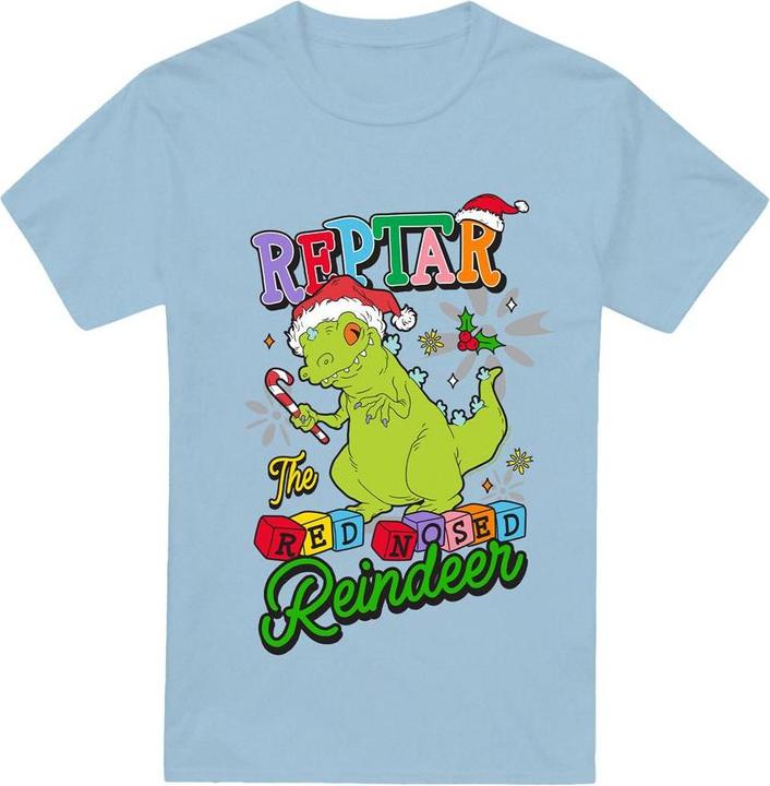 Immagine prodotto Rugrats Reptar The Red Nosed Reindeer Maglietta Natale Uomo (L)