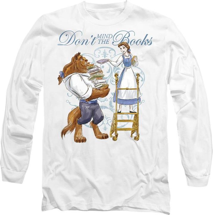 Actual product image Beauty And The Beast Unisex Adult Don't Mind the Books T-Shirt (L)