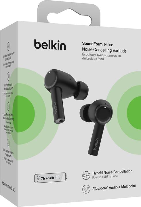 Produktbild Belkin Soundform Pulse juoda True-Wireless In-Ear AUC007btBLK (ANC, 35 h, Kabelgebunden)