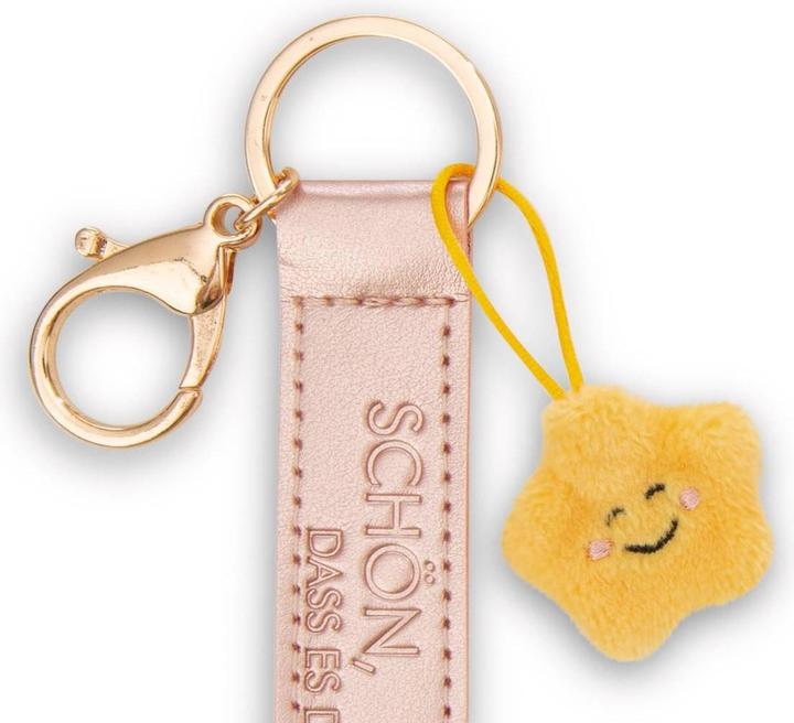 Actual product image Magni NICI Schlüsselanhänger Schön, dass es dich gibt Kunstlederband mit Stern roségold 10cm