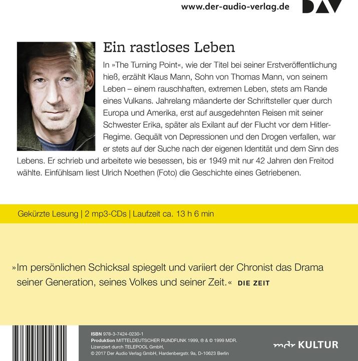 Actual product image The Turning Point. A life report (Klaus Mann, Ulrich Noethen, German)