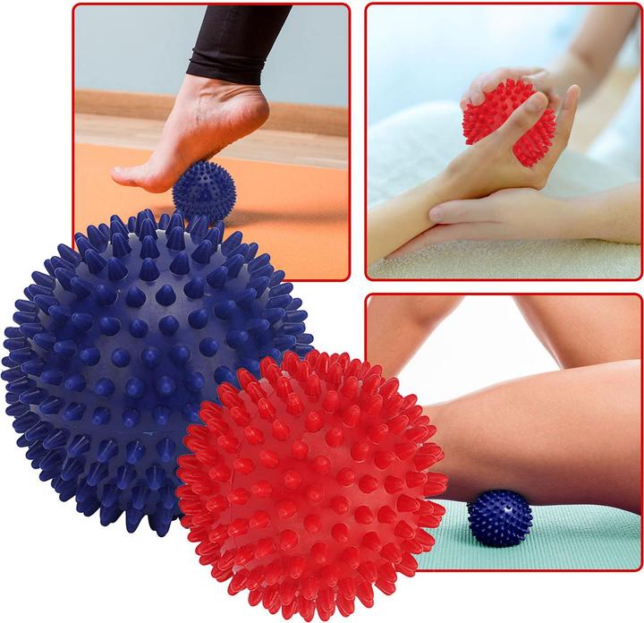 Produktbild Casativo 4 MassagebÃ¤lle mit Noppen in 2 GrÃ¶ssen fÃ¼r Reflexzonenmassage, Ã˜ 9 und 7,5 cm