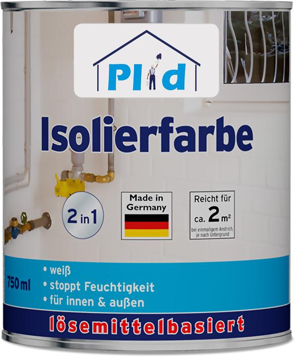 Actual product image Plid Insulating paint LH 0.75L White for approx. 20m² / Cellar paint Nicotine paint opaque white Wall (White, 0.75 l)