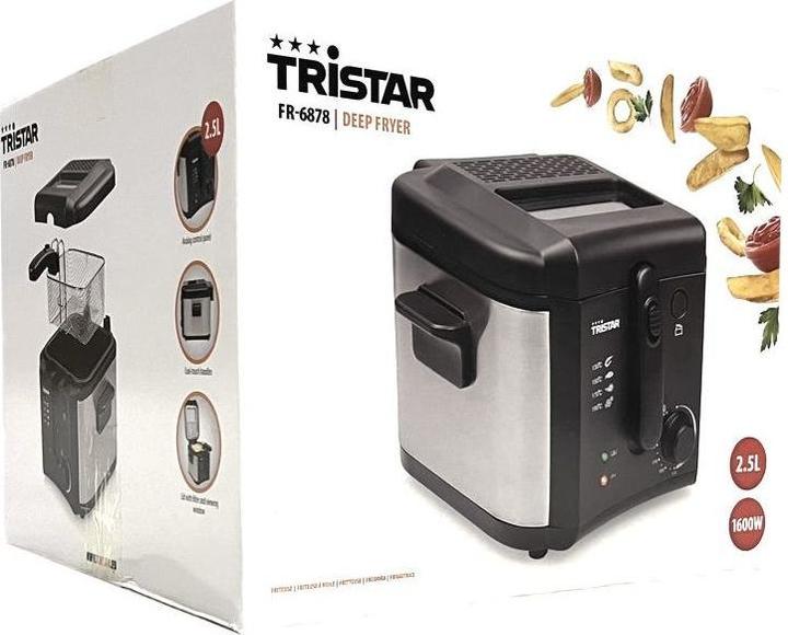 Image du produit Tristar Friteuse FR-6878 - 2,5 litre - 1600W - Inklapbaar handvat - RVS/Zwart