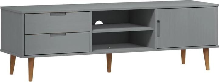 Image du produit VidaXL TV-Schrank MOLDE Grau 158x40x49 cm Massivholz (158 x 40 x 49 cm)