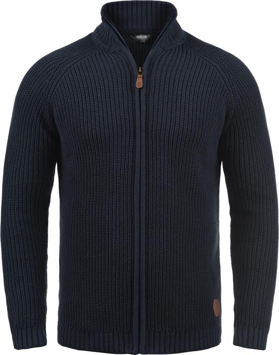 Actual product image Solid Xenos Men's Cardigan Chunky Knit Jacket With Funnel Neck Made Of 100% Cotton (XL)