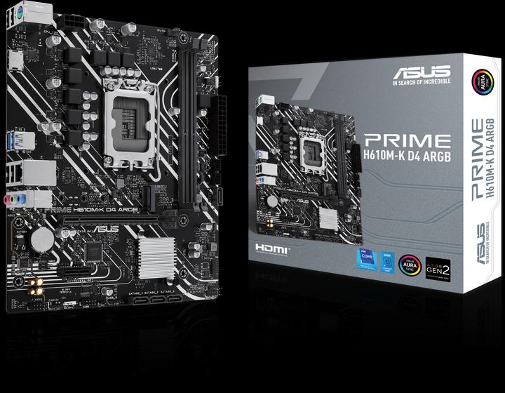 Actual product image ASUS PRIME H610M-K D4 ARGB (LGA 1700, Intel H610, mATX)