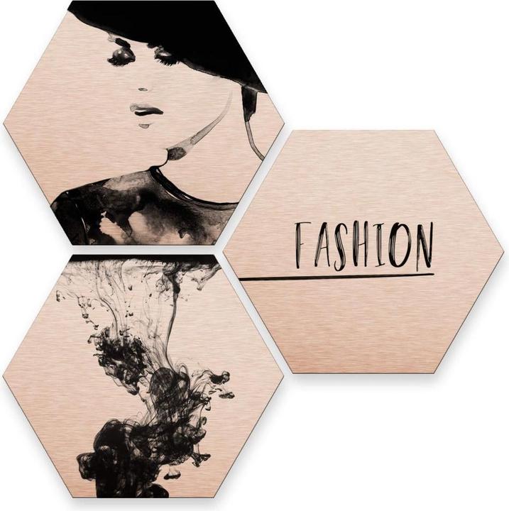 Trenddeko Hexagon - Kupfereffekt - Fashion Mode (3er Set)