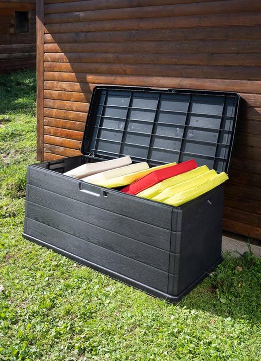 Actual product image Inda-Exclusiv XL cushion box bench seat 2 persons plastic anthracite 340L