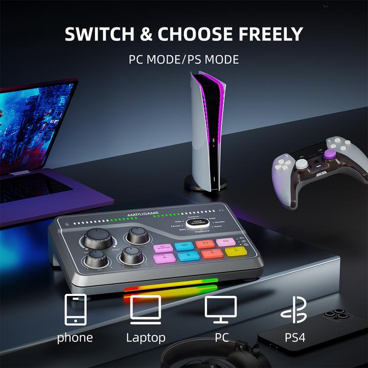 Actual product image Fifine Gaming Audio Mixer SC8