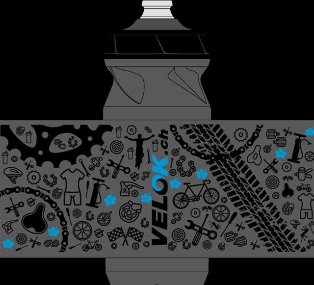 Actual product image Zefal Bidon SENSE PRO 65 screw cap LockCap 650 ml smoked black Design Velok.ch (0.65 l)