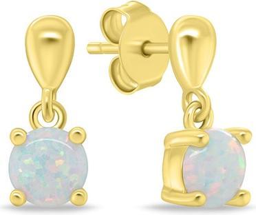 Immagine prodotto Brilio Silver - Gold-plated earrings with white opals EA1137Y