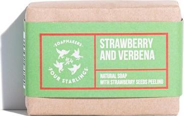Mydlarnia Cztery Szpaki Natural Bar Soap Strawberry And Verbena 110G (Handseife Nachfüllpackung)