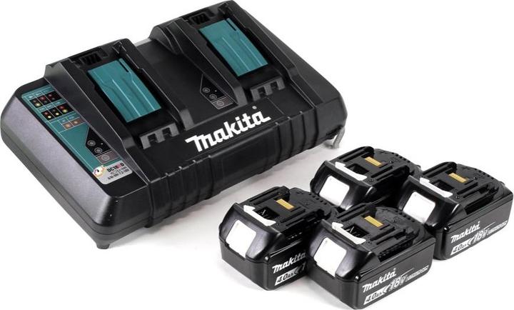 Produktbild Makita DLM 432 PM4 Akku Rasenmäher 36 V ( 2x 18 V ) 43 cm Brushless + 4x Akku 4,0 Ah + Doppel (Akkubetrieb)