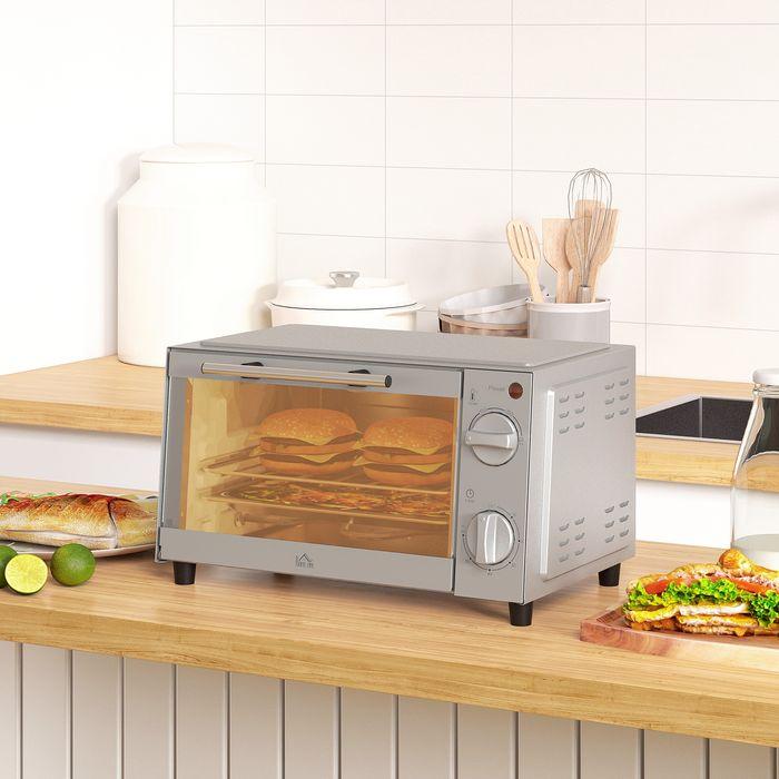 Image du produit Swisshandel24 Minibackofen 9L Mini Ofen mit Backblech, Grillrost, 100 °C-230 °C Edelstahl, silber