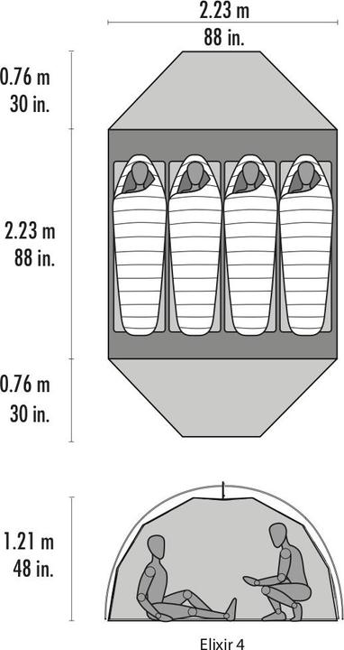 Actual product image Msr elixir (Dome tent, 4.26 kg, 4 persons)