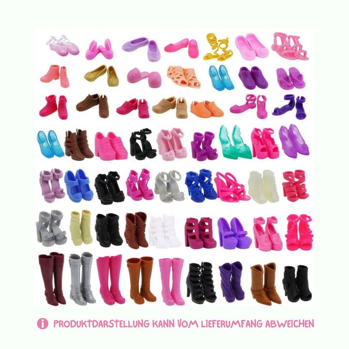 Immagine prodotto Hermex 40 paia di scarpe stivali sandali per bambole Barbie accessori vestiti