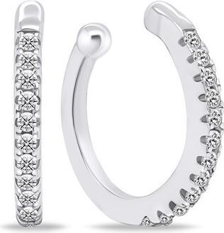 Brilio Silver - Trendy silver earrings with clear zircons EA694W
