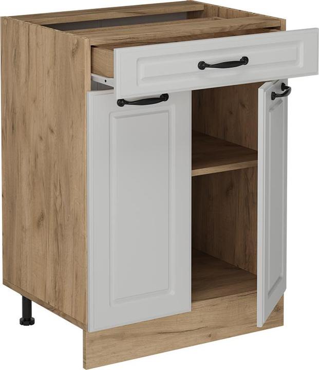Produktbild Vicco Küchenunterschrank R-Line, Weiss Landhaus/Goldkraft Eiche, 60 cm mit Schublade, AP Anthrazit