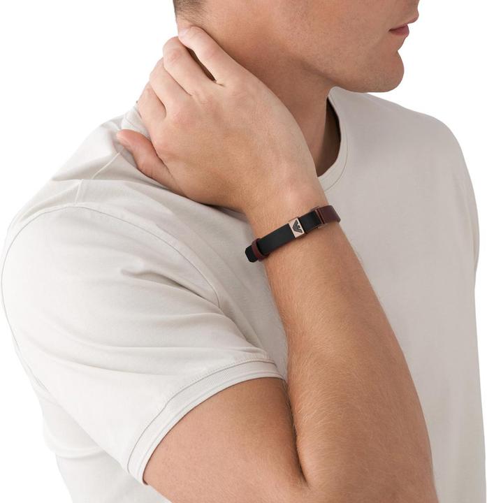 Produktbild Emporio Armani Key Basic Armband (19.50 cm, Leder, Edelstahl)