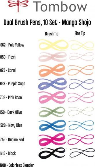 Image du produit Tombow Le décor du manga Shojo (Multicolore, 10 x)