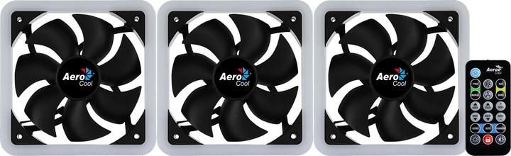 Actual product image AeroCool Edge 14 Pro fan, RGB, 3-pack incl. controller (140 mm, 3 x)