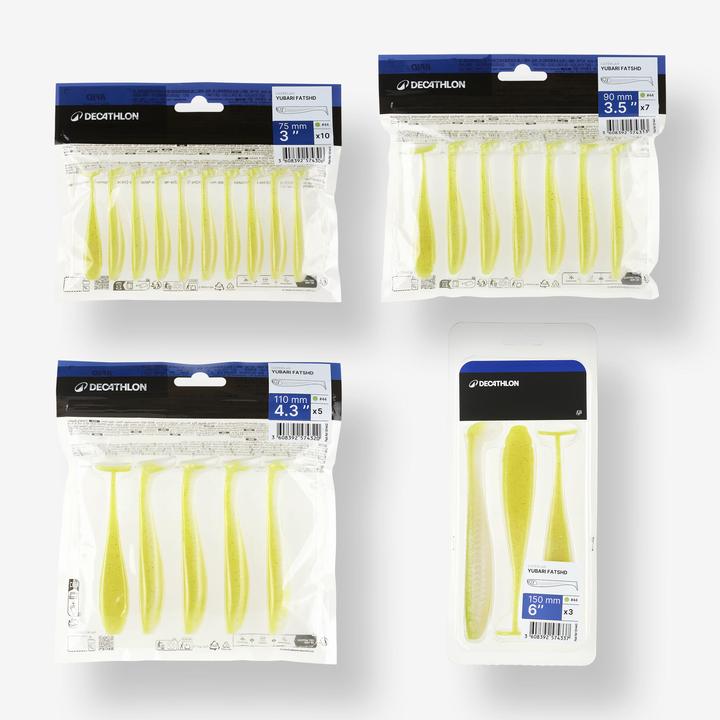 Produktbild Caperlan Gummiköder Yubari Fatshad mit Lockstoff gelbgrün (11 cm)
