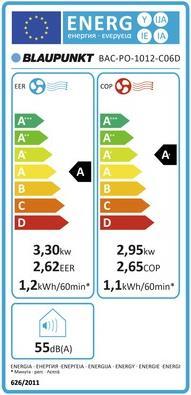 Energie-Label Blaupunkt Moby Blue 1012 (12000 BTU/h)
