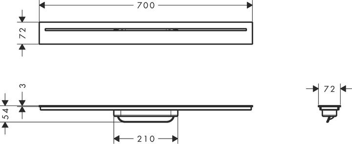 Produktbild Axor Drain Fertigset Durschrinne, 700mm, 42520 (700 mm)
