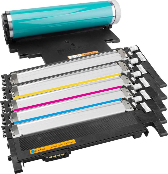 Immagine prodotto Plutoos Toner Samsung CLT-406S XXL e tamburo Samsung CLT-R406 compatibili, set di 4 colori + 1 tamburo