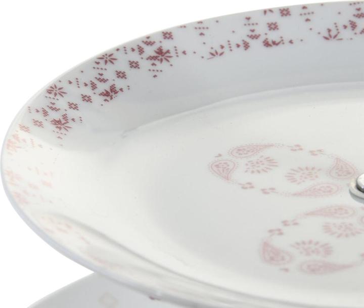 Produktbild DKD Home Decor Obstschale 27 x 27 x 34 cm Porzellan Rosa Metall Weiss (27 x 27 x 34 cm)