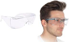 Productafbeelding Hygostar Veiligheidsbrillen voor brildragers, transparant plastic, polycarbonaat lenzen, kunnen perfect zijn