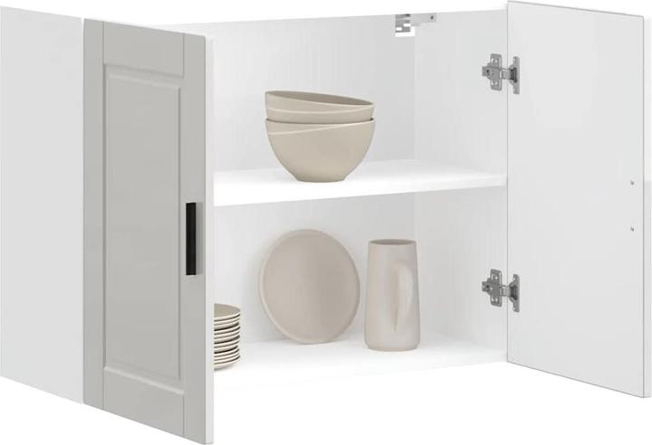 Immagine prodotto VidaXL Parete attrezzata per cucina Porto in legno bianco lucido (80 x 31 x 60 cm)