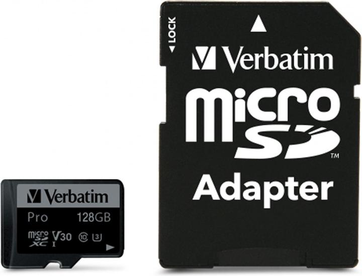 Immagine prodotto Verbatim microSDXC Pro 128GB Class 10 UHS-I (128 GB, microSDXC, U3, UHS-I)
