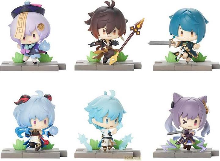 Mihoyo Genshin Impact confezione da 6 figurine Battle Scene Collection Liyue Edition 6 cm