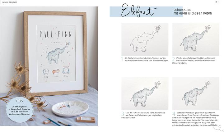 Actual product image Sweet Watercolor - paint 20 motifs for children's room