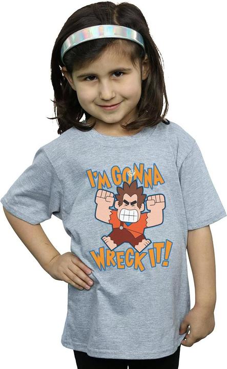 Actual product image Disney Girls Wreck It Ralph I'm Gonna Wreck It Cotton T-Shirt (116)