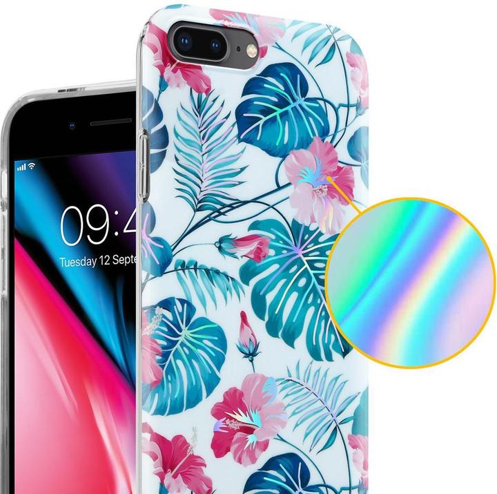 Image du produit Cadorabo Couverture IMD TPU Fleurs & Feuilles colorées (Apple iPhone 7s Plus, Apple iPhone 7 Plus)