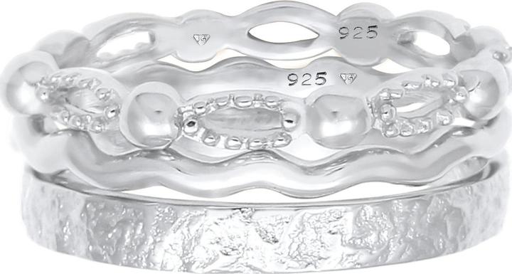 Immagine prodotto Elli Anello a fascia, palla, set di anelli, onde (56, 925 Argento)