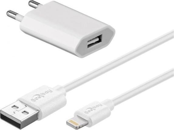 Hapena Apple Charging Set 5161010511 Power Adapter iPhone/iPod w. Lightning white (5 W)