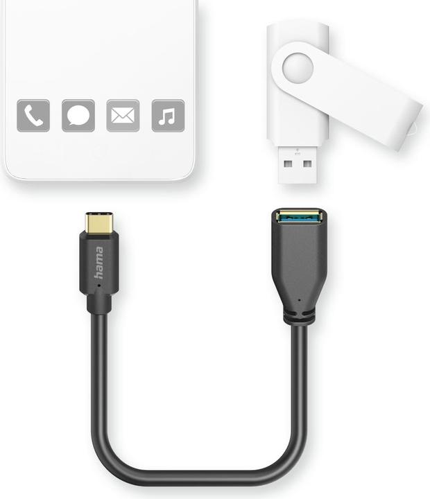 Produktbild Hama USB C – USB A Adapter (0.15 m, USB 3.2 Gen 1)