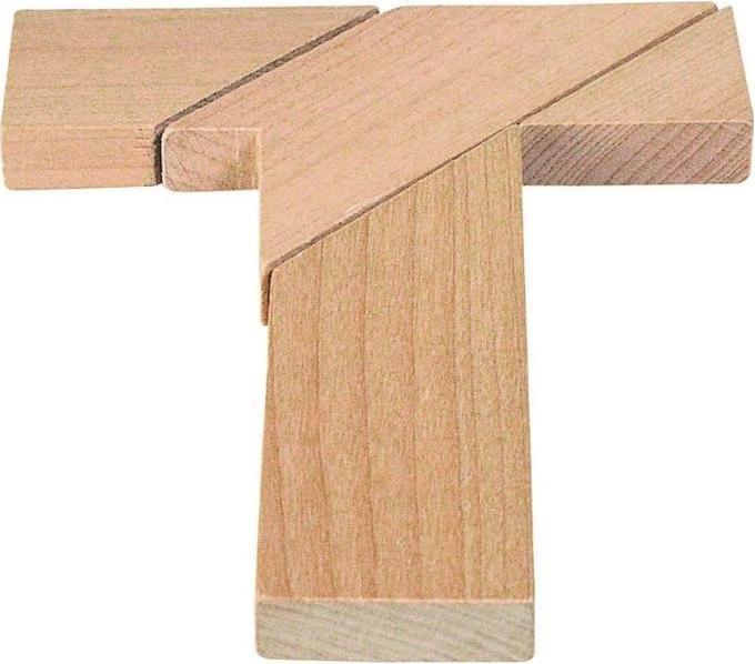 Actual product image Goki Houten Breinpuzzel T-vorm in Tasje (4 pieces)