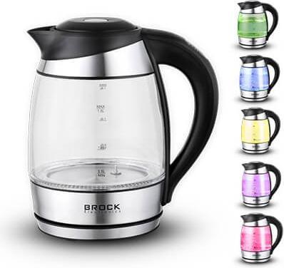 Brock Electronics WK 2106 LL Wasserkocher, Edelstahl (1.80 l)