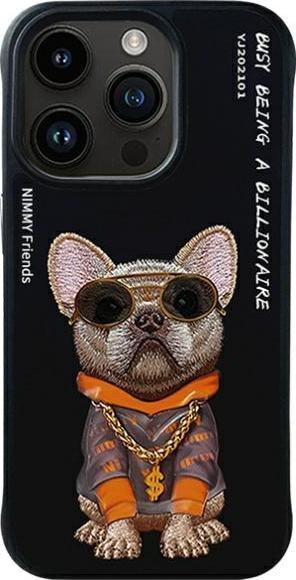 Immagine prodotto Nimmy case iPhone 15 Pro Max 6.7" black Glasses Cool Dog (Apple iPhone 15 Pro Max)