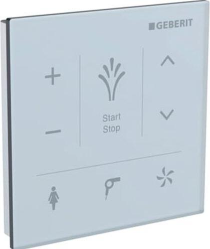Produktbild Geberit AquaClean bedieningspaneel wand Mera 9.3x9.3cm t.b.v. AquaClean douchewc glas wit