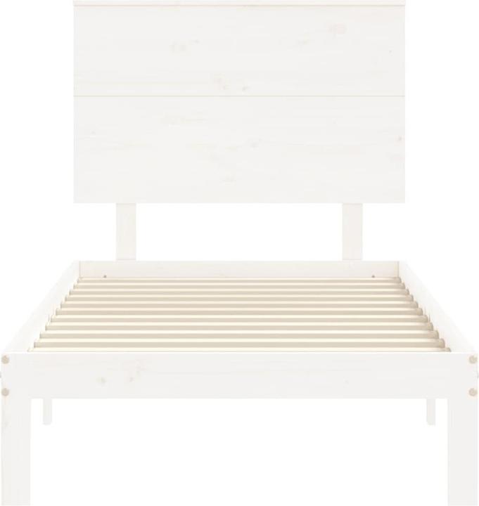 Produktbild VidaXL Massivholzbett mit Kopfteil Weiss 5FT King Size (150 x 200 cm)